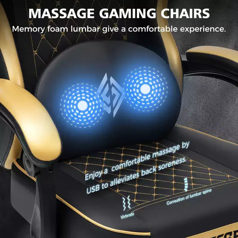 Sedia da Gaming Ergonomica da Ufficio PC Hoffree in Pelle con Massaggio, Poggiapiedi e Regolabile