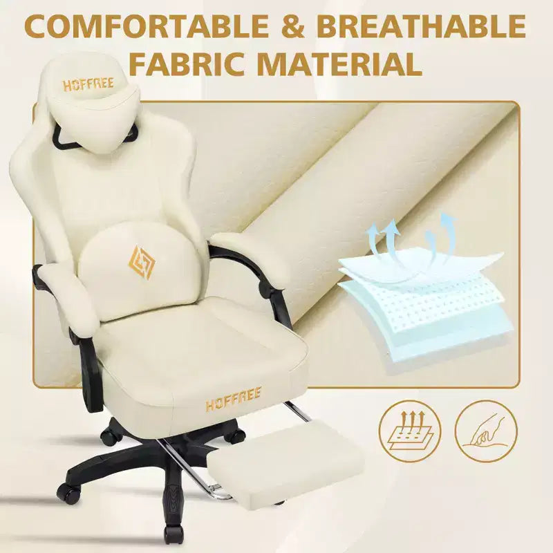 Sedia da Gaming Ergonomica da Ufficio PC Hoffree in Pelle con Massaggio, Poggiapiedi e Regolabile