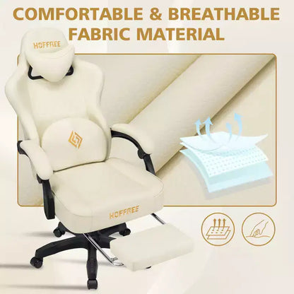 Sedia da Gaming Ergonomica da Ufficio PC Hoffree in Pelle con Massaggio, Poggiapiedi e Regolabile