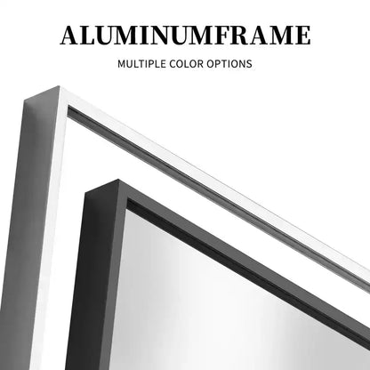 Silver Thin-Edged Rectangular Full-Length Mirror in Aluminum Alloy, 163x54x1.5cm (Includes Bracket)