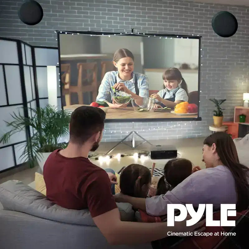 Pyle In Wall and In Ceiling Dual 6.5 inch Speaker System with Flush Mount, for Stereo Sound in Living Room, Basement, or Office, Black, 4 Pack