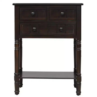 AndMakers 23.7 in. Rectangle Wood Console Table with 3 Drawers