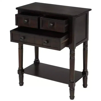 AndMakers 23.7 in. Rectangle Wood Console Table with 3 Drawers
