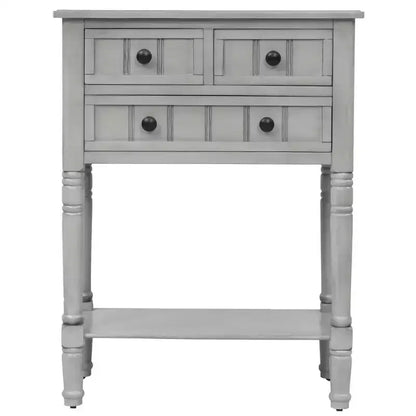 AndMakers 23.7 in. Rectangle Wood Console Table with 3 Drawers