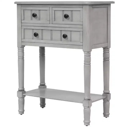 AndMakers 23.7 in. Rectangle Wood Console Table with 3 Drawers