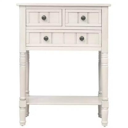 AndMakers 23.7 in. Rectangle Wood Console Table with 3 Drawers