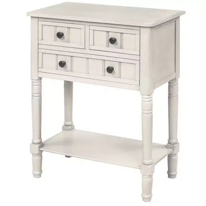 AndMakers 23.7 in. Rectangle Wood Console Table with 3 Drawers