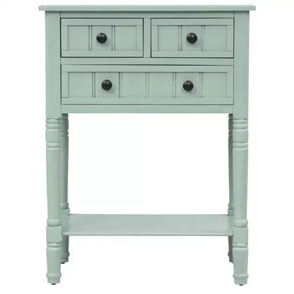 AndMakers 23.7 in. Rectangle Wood Console Table with 3 Drawers