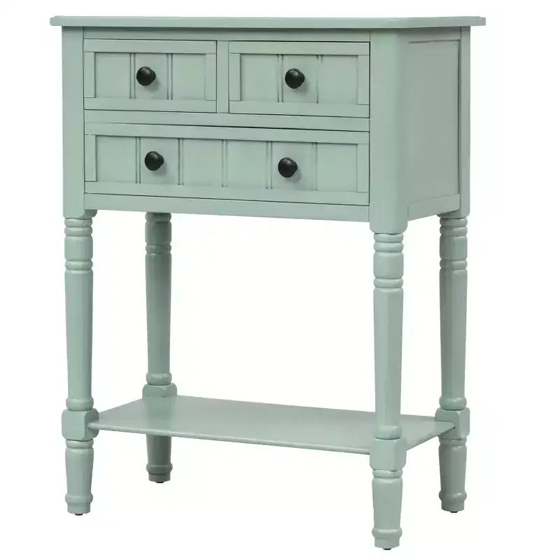 AndMakers 23.7 in. Rectangle Wood Console Table with 3 Drawers