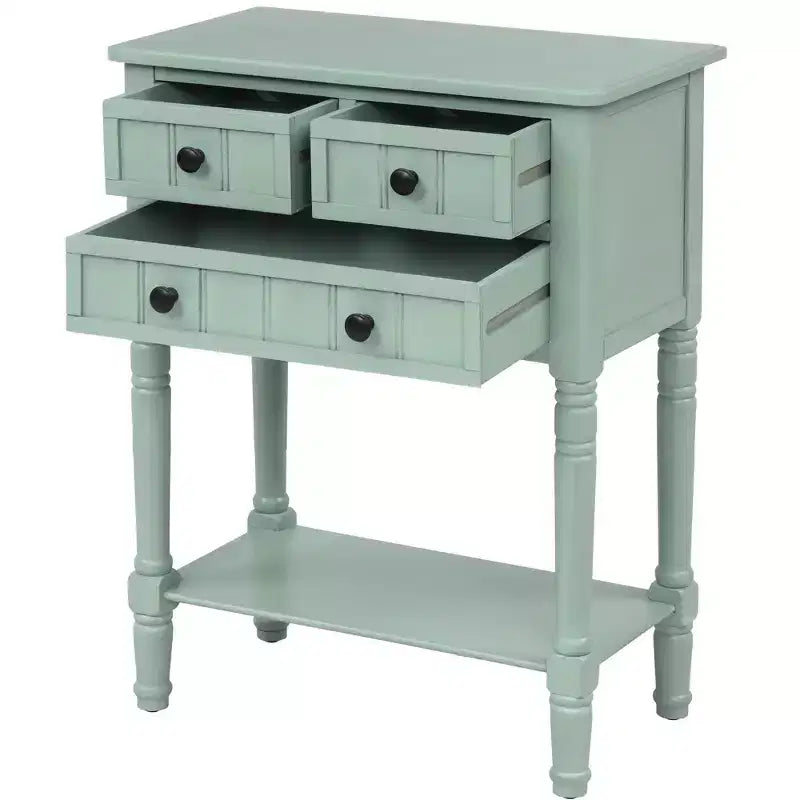 AndMakers 23.7 in. Rectangle Wood Console Table with 3 Drawers