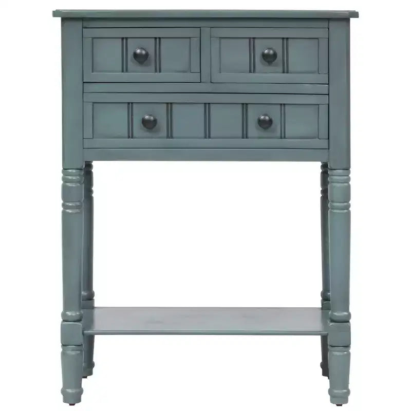AndMakers 23.7 in. Rectangle Wood Console Table with 3 Drawers
