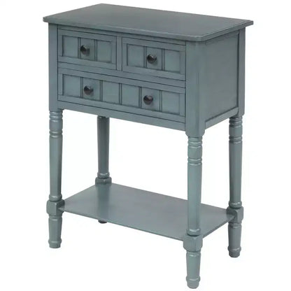 AndMakers 23.7 in. Rectangle Wood Console Table with 3 Drawers