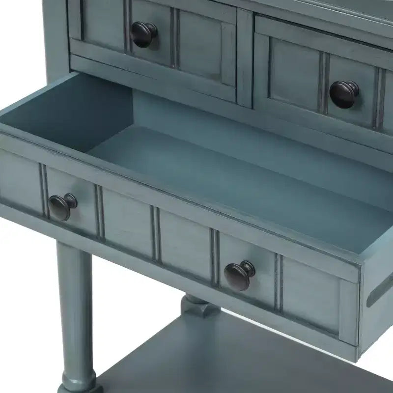 AndMakers 23.7 in. Rectangle Wood Console Table with 3 Drawers