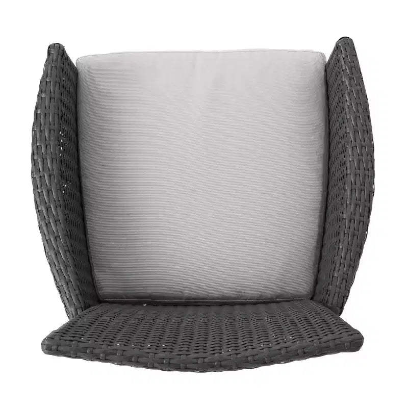 Set da pranzo Christopher Knight Home Biella da esterno in legno di acacia e vimini, 5 pezzi con cuscino