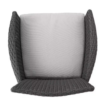 Set da pranzo Christopher Knight Home Biella da esterno in legno di acacia e vimini, 5 pezzi con cuscino