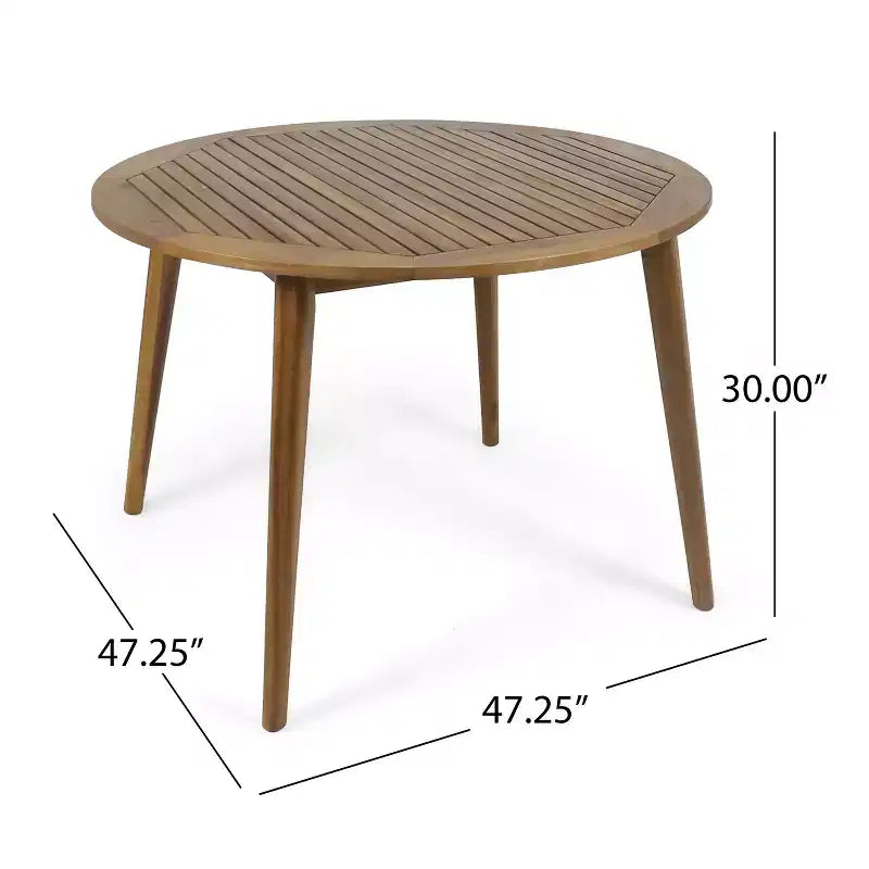Set da pranzo Christopher Knight Home Biella da esterno in legno di acacia e vimini, 5 pezzi con cuscino