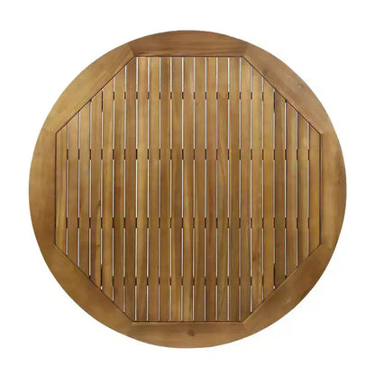 Set da pranzo Christopher Knight Home Biella da esterno in legno di acacia e vimini, 5 pezzi con cuscino