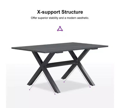 PURPLE LEAF Outdoor Dining Set Patio Aluminium Table and Rope Weave Chairs Included Cushions for Backyard Decor Kitchen