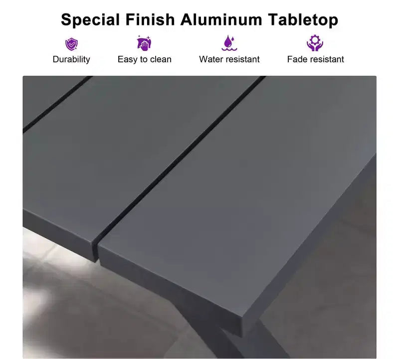 PURPLE LEAF Outdoor Dining Set Patio Aluminium Table and Rope Weave Chairs Included Cushions for Backyard Decor Kitchen
