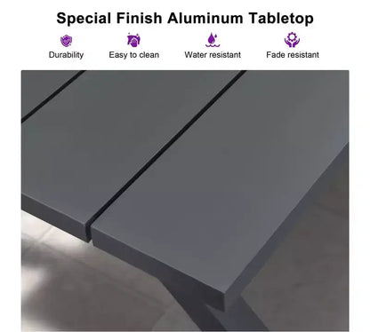 PURPLE LEAF Outdoor Dining Set Patio Aluminium Table and Rope Weave Chairs Included Cushions for Backyard Decor Kitchen