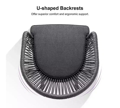 PURPLE LEAF Outdoor Dining Set Patio Aluminium Table and Rope Weave Chairs Included Cushions for Backyard Decor Kitchen