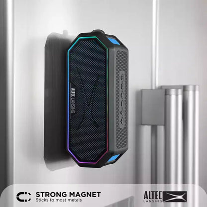 Altec Lansing HydraJolt 2.0 Magnetic Bluetooth Speaker - Waterproof, 12W, 16H Battery, LED Lights, USB-C, Voice Assistant