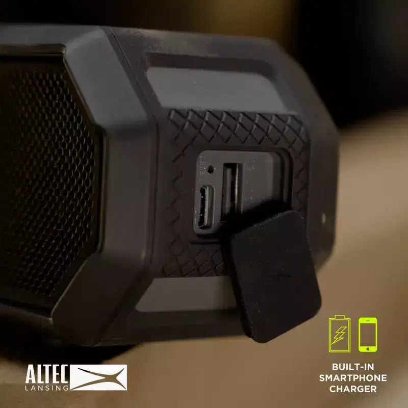 Altec Lansing HydraJolt 2.0 Magnetic Bluetooth Speaker - Waterproof, 12W, 16H Battery, LED Lights, USB-C, Voice Assistant
