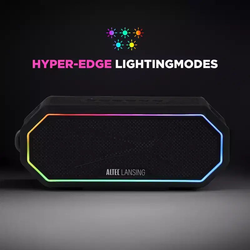 Altec Lansing HydraJolt 2.0 Magnetic Bluetooth Speaker - Waterproof, 12W, 16H Battery, LED Lights, USB-C, Voice Assistant