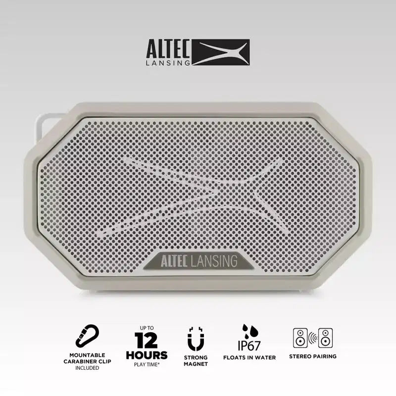 Altec Lansing HydraMini 2.0 Portable Bluetooth Speaker - Waterproof, 8W, 12H Playtime, USB-C, Magnetic, Voice Assistant