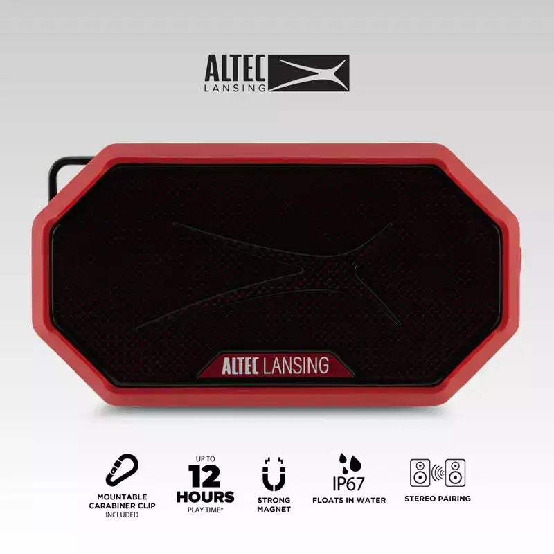 Altec Lansing HydraMini 2.0 Portable Bluetooth Speaker - Waterproof, 8W, 12H Playtime, USB-C, Magnetic, Voice Assistant
