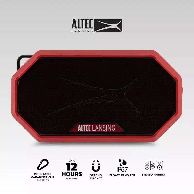 Altec Lansing HydraMini 2.0 Portable Bluetooth Speaker - Waterproof, 8W, 12H Playtime, USB-C, Magnetic, Voice Assistant