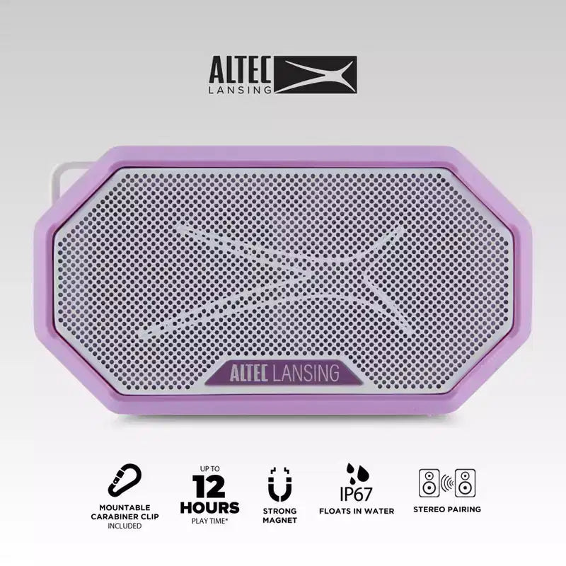Altec Lansing HydraMini 2.0 Portable Bluetooth Speaker - Waterproof, 8W, 12H Playtime, USB-C, Magnetic, Voice Assistant