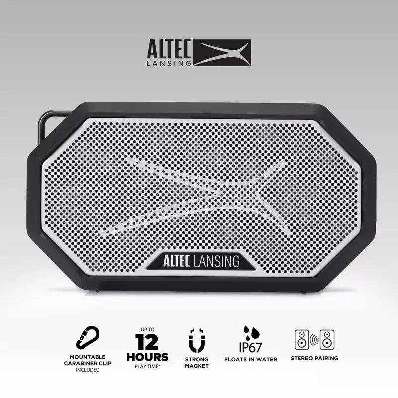 Altec Lansing HydraMini 2.0 Portable Bluetooth Speaker - Waterproof, 8W, 12H Playtime, USB-C, Magnetic, Voice Assistant