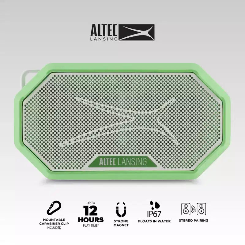 Altec Lansing HydraMini 2.0 Portable Bluetooth Speaker - Waterproof, 8W, 12H Playtime, USB-C, Magnetic, Voice Assistant