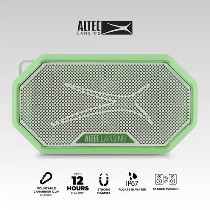Altec Lansing HydraMini 2.0 Portable Bluetooth Speaker - Waterproof, 8W, 12H Playtime, USB-C, Magnetic, Voice Assistant