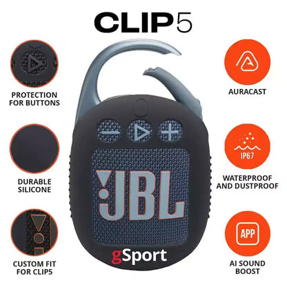 JBL Clip 5 Altoparlante Bluetooth Ultraportatile con Custodia in Silicone gSport
