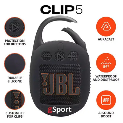 JBL Clip 5 Altoparlante Bluetooth Ultraportatile con Custodia in Silicone gSport