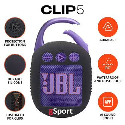 JBL Clip 5 Altoparlante Bluetooth Ultraportatile con Custodia in Silicone gSport