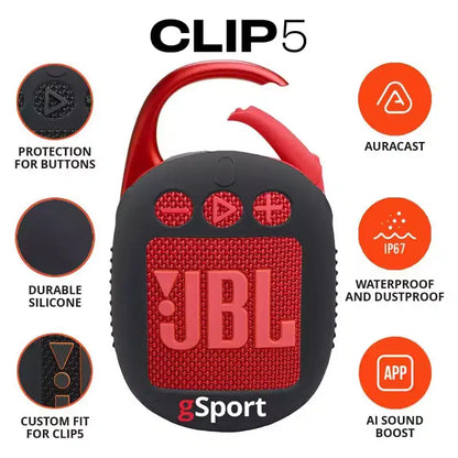 JBL Clip 5 Altoparlante Bluetooth Ultraportatile con Custodia in Silicone gSport