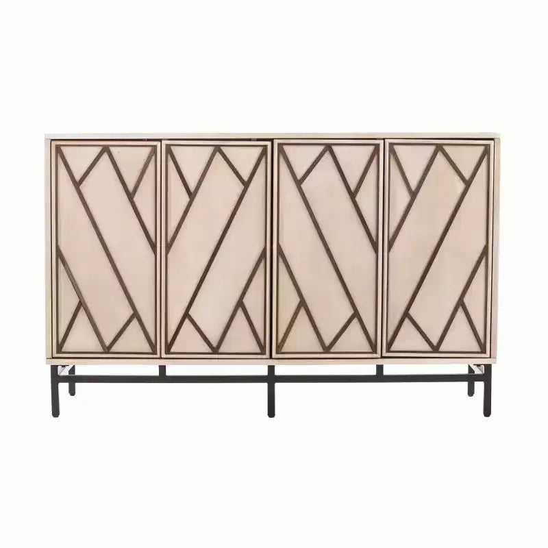 HomeRoots Champagne Deco Buffet Storage Cabinet