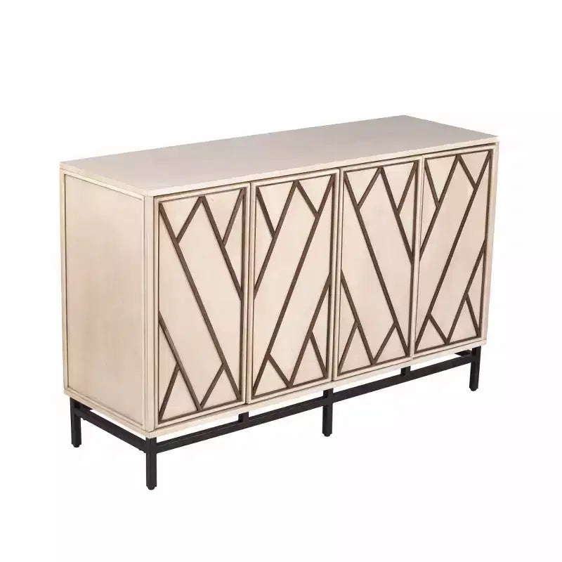 HomeRoots Champagne Deco Buffet Storage Cabinet