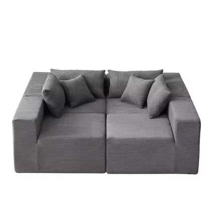 104-Inch Corduroy L-Shaped Sectional: Luxury 4-Piece Modular Sofa, Foam-Filled - Ideal for Living Room and Bedroom