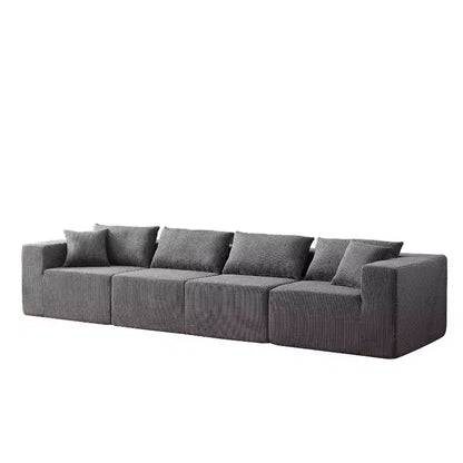104-Inch Corduroy L-Shaped Sectional: Luxury 4-Piece Modular Sofa, Foam-Filled - Ideal for Living Room and Bedroom
