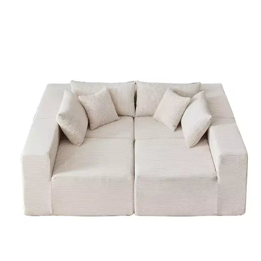 104-Inch Corduroy L-Shaped Sectional: Luxury 4-Piece Modular Sofa, Foam-Filled - Ideal for Living Room and Bedroom