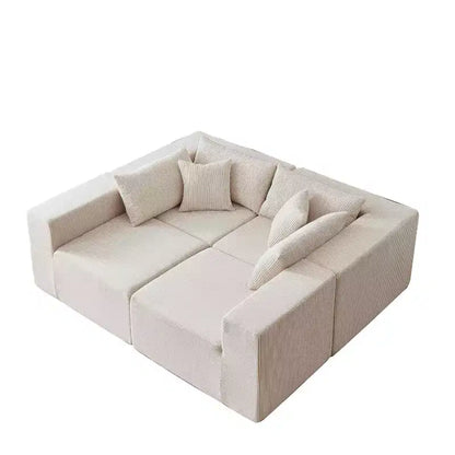 104-Inch Corduroy L-Shaped Sectional: Luxury 4-Piece Modular Sofa, Foam-Filled - Ideal for Living Room and Bedroom