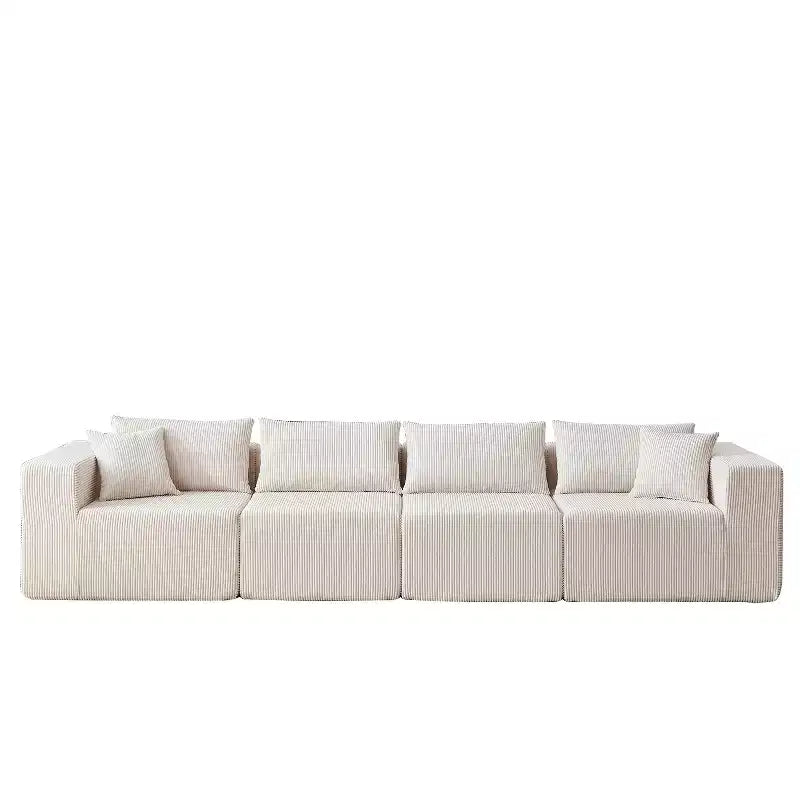 104-Inch Corduroy L-Shaped Sectional: Luxury 4-Piece Modular Sofa, Foam-Filled - Ideal for Living Room and Bedroom