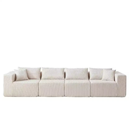 104-Inch Corduroy L-Shaped Sectional: Luxury 4-Piece Modular Sofa, Foam-Filled - Ideal for Living Room and Bedroom