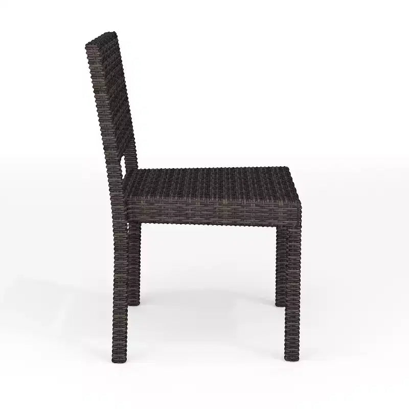 Martha Stewart Bedford 9-Piece Indoor-Outdoor Dining Set with 8 Stackable Dining Chairs and 71 Patio Table with Engineered Wood Top in Rattan Wicker