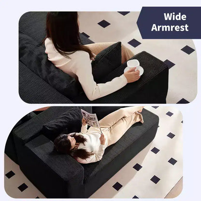 Mjkone Divano moderno a 2 pezzi in velluto a coste da 269 cm con combinazione libera a forma di L e seduta profonda, divani sezionali imbottiti con chaise longue sinistra