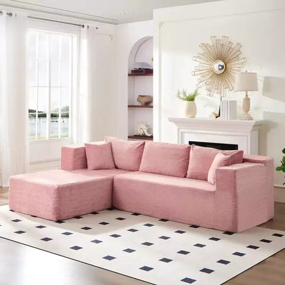 Mjkone Divano moderno a 2 pezzi in velluto a coste da 269 cm con combinazione libera a forma di L e seduta profonda, divani sezionali imbottiti con chaise longue sinistra